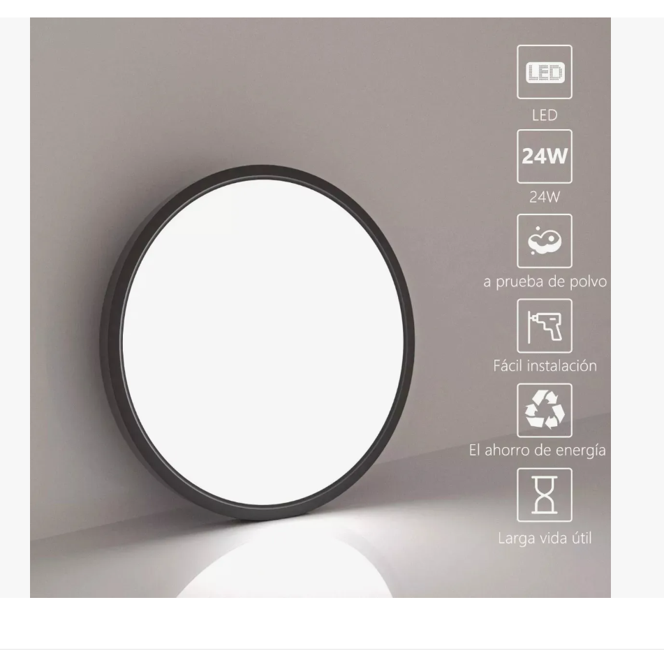 Foto 3 pulgar | Lámpara De Techo Led Decorativa Tipo Plafón De 24w Y 3100 Lm