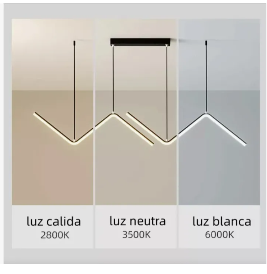 Foto 4 pulgar | Lámpara Colgante Led De Tres Colores Ajustable De Tecnología