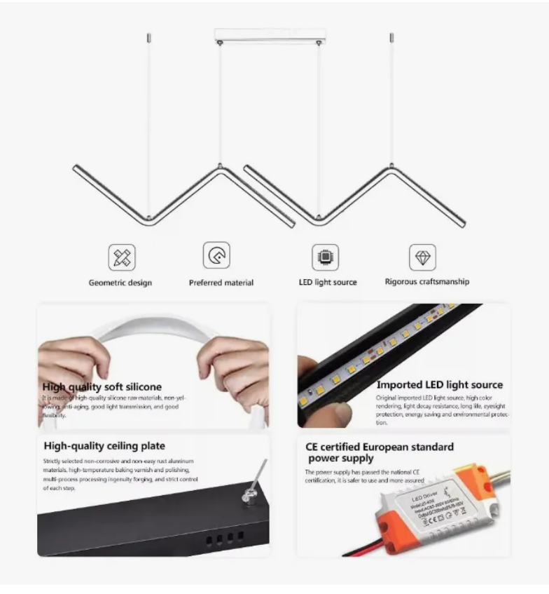 Foto 5 pulgar | Lámpara Colgante Led De Tres Colores Ajustable De Tecnología