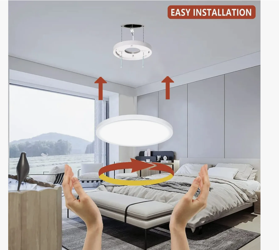 Foto 4 pulgar | Lámpara De Techo Led Decorativa Tipo Plafón De 24w Y 3100 Lm