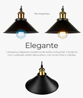 Foto 3 | 2 Lámparas Colgantes De Techo Vintage Metal Ajustable Negro