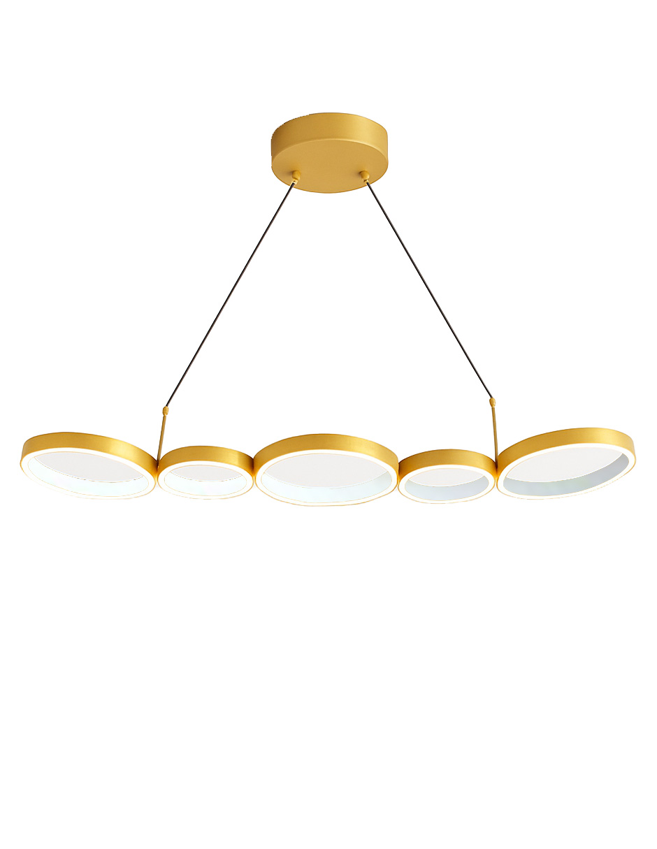Foto 2 pulgar | Lampara Decorativo Suspendido Para Sala De Aluminio Y Silicona, Acabado Dorado, Con Control Remoto – 1 Unidad