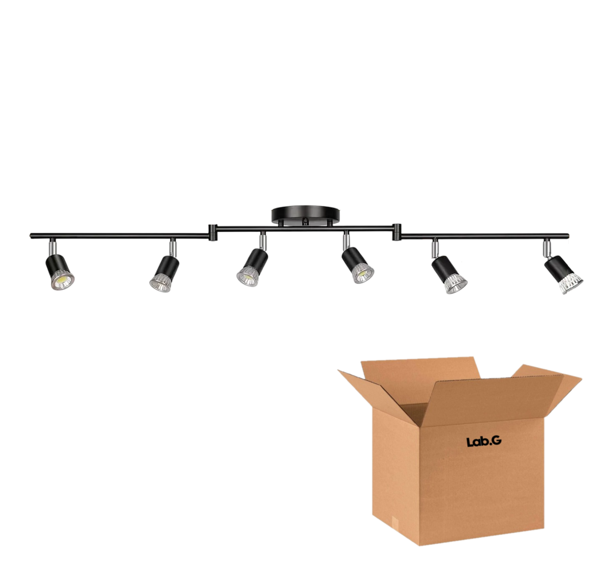 Iluminación De Riel Lab.g Led De 6 Luces,negro