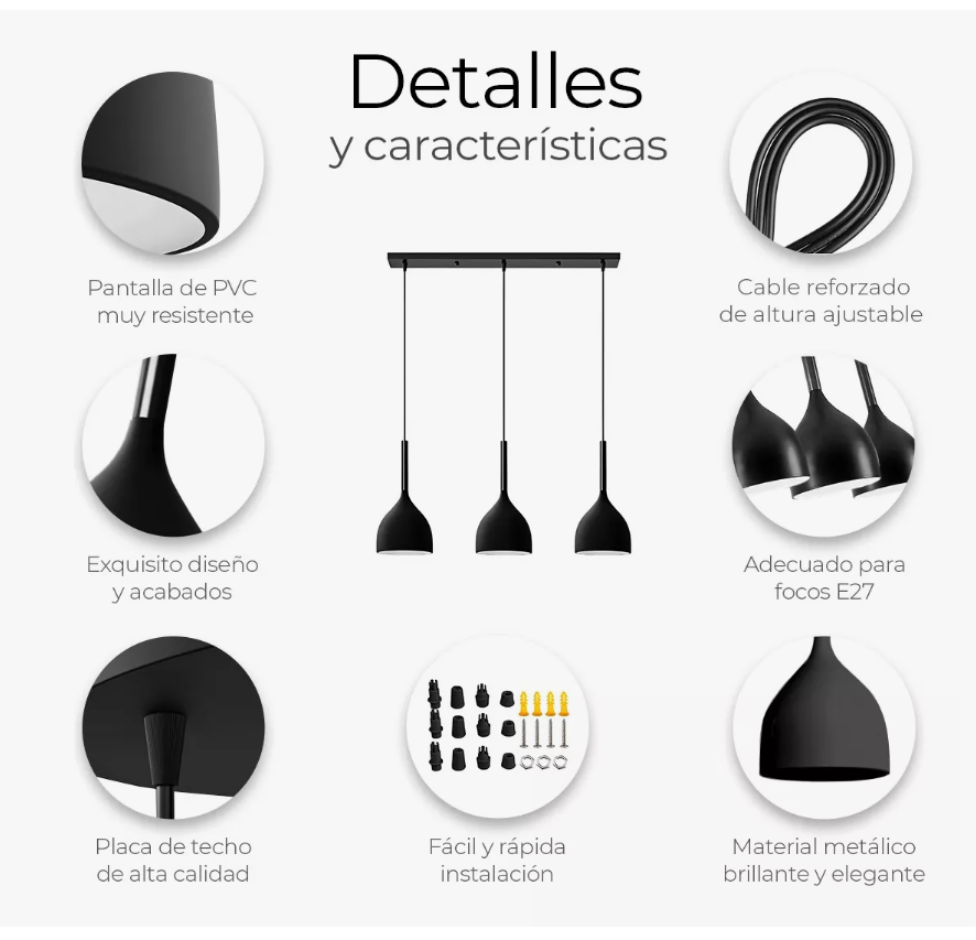 Foto 4 pulgar | Lámpara Colgante Tucson Candelabro 3