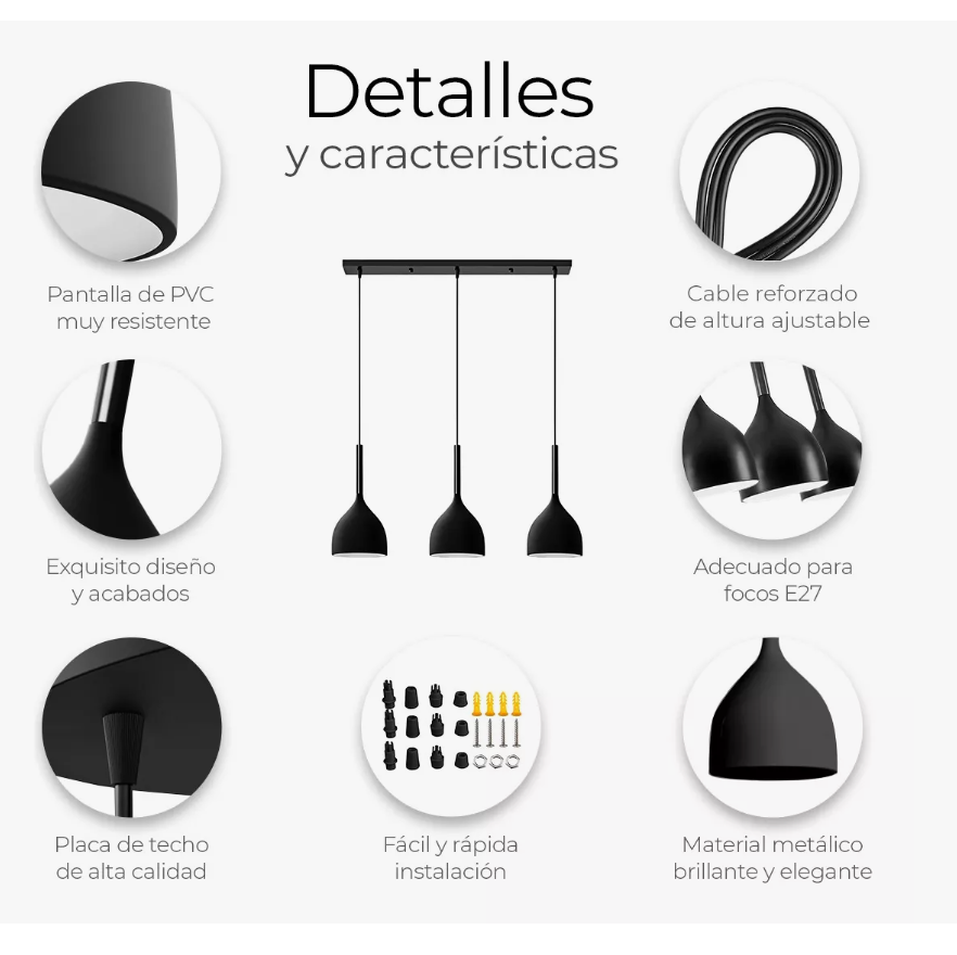 Foto 5 | Lámpara Colgante Tucson Candelabro 3