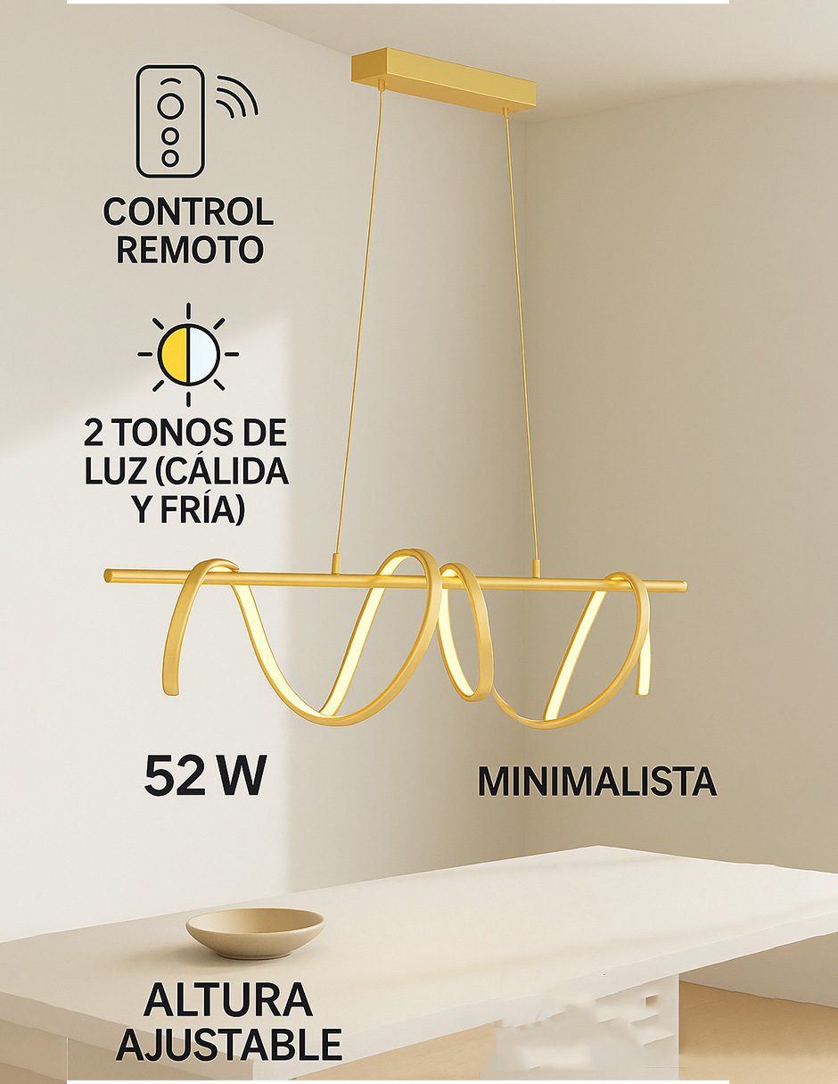Foto 4 | Lámpara de Techo XX-01V-0052-08A 120 cm + Control Remoto