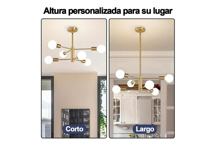 Foto 3 pulgar | Moderno Xtellar Colgante De Techo, 6 Luces De Color Dorado, Lámpara