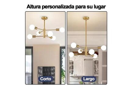 Foto 2 | Moderno Xtellar Colgante De Techo, 6 Luces De Color Dorado, Lámpara