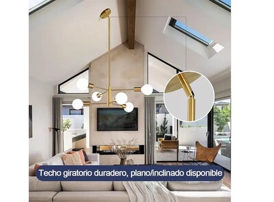 Foto 5 | Moderno Xtellar Colgante De Techo, 6 Luces De Color Dorado, Lámpara