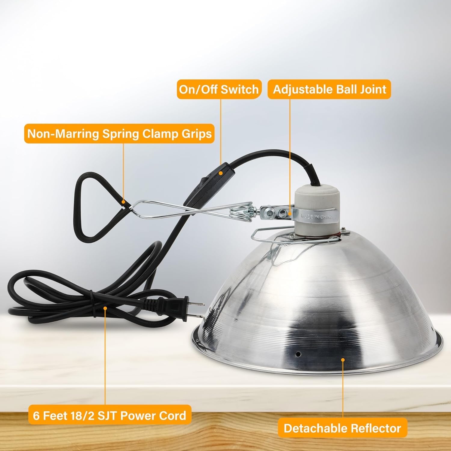 Foto 5 | Lámpara Clamp Simple Deluxe De 10.5 Pulgadas Con Reflector De Aluminio - Venta Internacional.