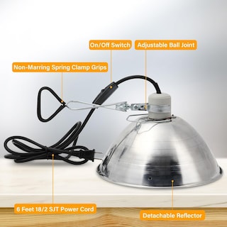 Foto 3 | Enchufe De Lámpara Tipo Pinza Con Reflector De Aluminio De 10.5 Pulgadas - Venta Internacional.