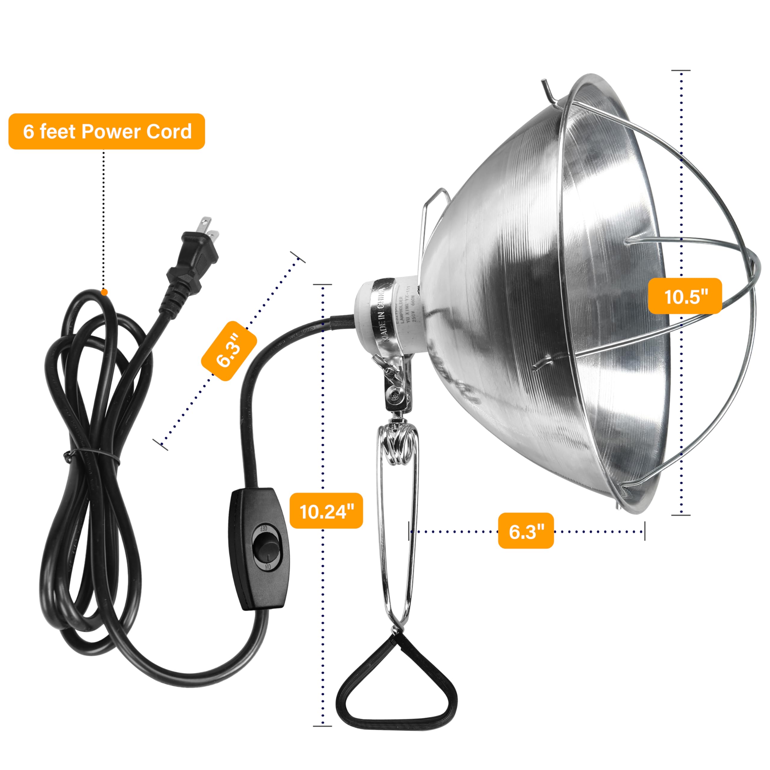 Foto 5 | Enchufe De Lámpara Tipo Pinza Con Reflector De Aluminio De 10.5 Pulgadas - Venta Internacional.