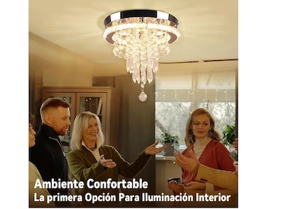 Foto 4 | Lámpara Xtellar De Techo Colgantes Cristal Luz Moderna Lujoso 3modos
