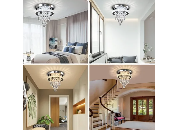 Foto 5 | Lámpara Xtellar De Techo Colgantes Cristal Luz Moderna Lujoso 3modos