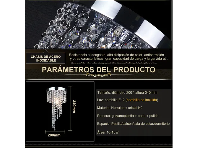 Foto 4 pulgar | Lámpara Xtellar De Techo Decorativa Cristal Moderna Sala Recamara
