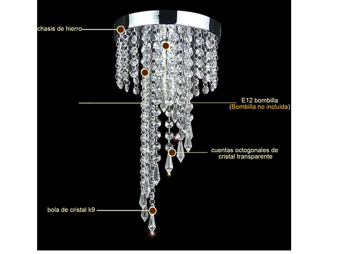 Foto 6 pulgar | Lámpara Xtellar De Techo Decorativa Cristal Moderna Sala Recamara