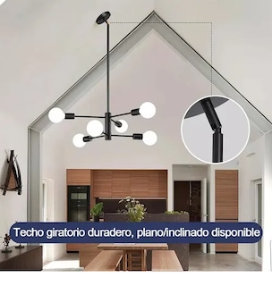 Foto 3 | Lámpara De Techo Xtellar Con Estilo Medieval, Iluminación De 6 Luces Colgantes En Color Negro
