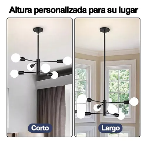 Foto 5 | Lámpara De Techo Xtellar Con Estilo Medieval, Iluminación De 6 Luces Colgantes En Color Negro