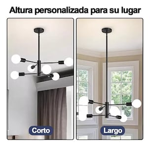 Foto 5 | Lámpara De Techo Xtellar Con Estilo Medieval, Iluminación De 6 Luces Colgantes En Color Negro