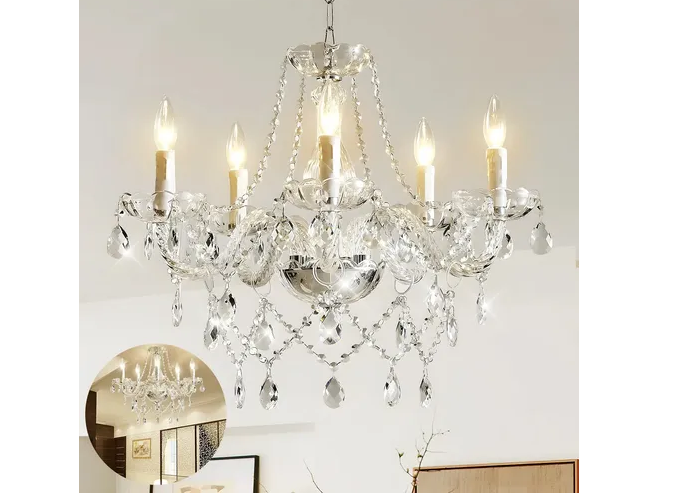 Foto 1 | Lámpara Colgante Xtellar De Cristal, Estilo Vintage, Elegante Y Moderna Con 6 Luces