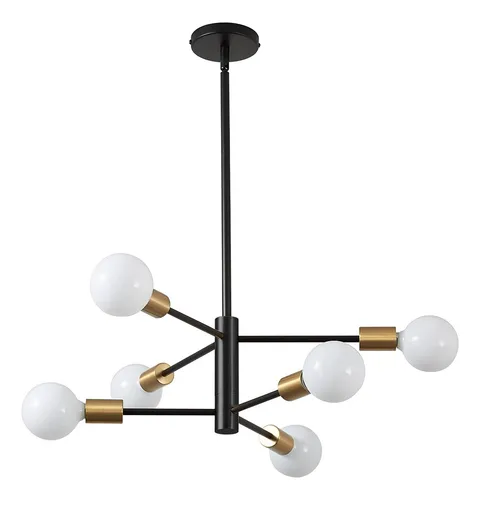 Foto 1 | Lámpara de Techo Xtellar Estilo Medieval con 6 Luces Colgante Moderno en Negro y Oro