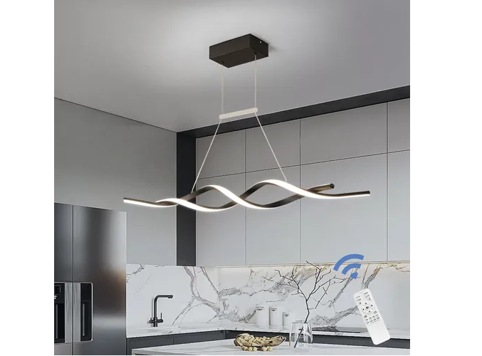 Foto 2 pulgar | Xtellar Lámpara De Techo Led Moderna Colgante 3000k-6000k, Iluminación Minimalista De Cocina En Color Chic Negro