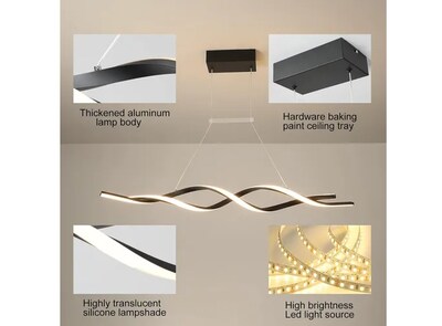 Foto 5 | Xtellar Lámpara De Techo Led Moderna Colgante 3000k-6000k, Iluminación Minimalista De Cocina En Color Chic Negro