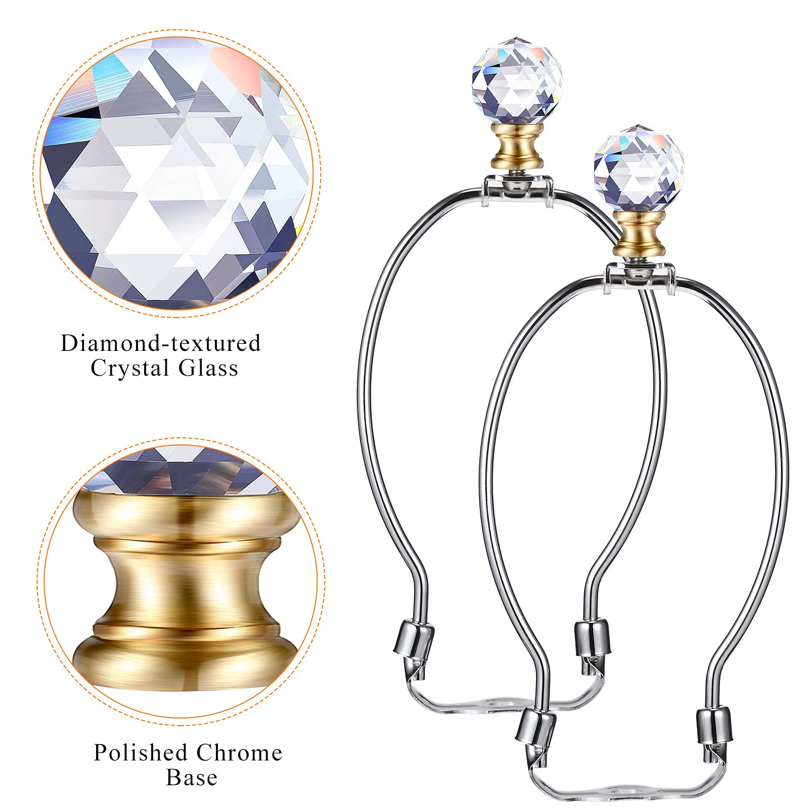 Foto 3 pulgar | Lámpara Finial Mudder Crystal Con Base De Cromo Pulido, 4,4 Cm, 2 P - Venta Internacional.