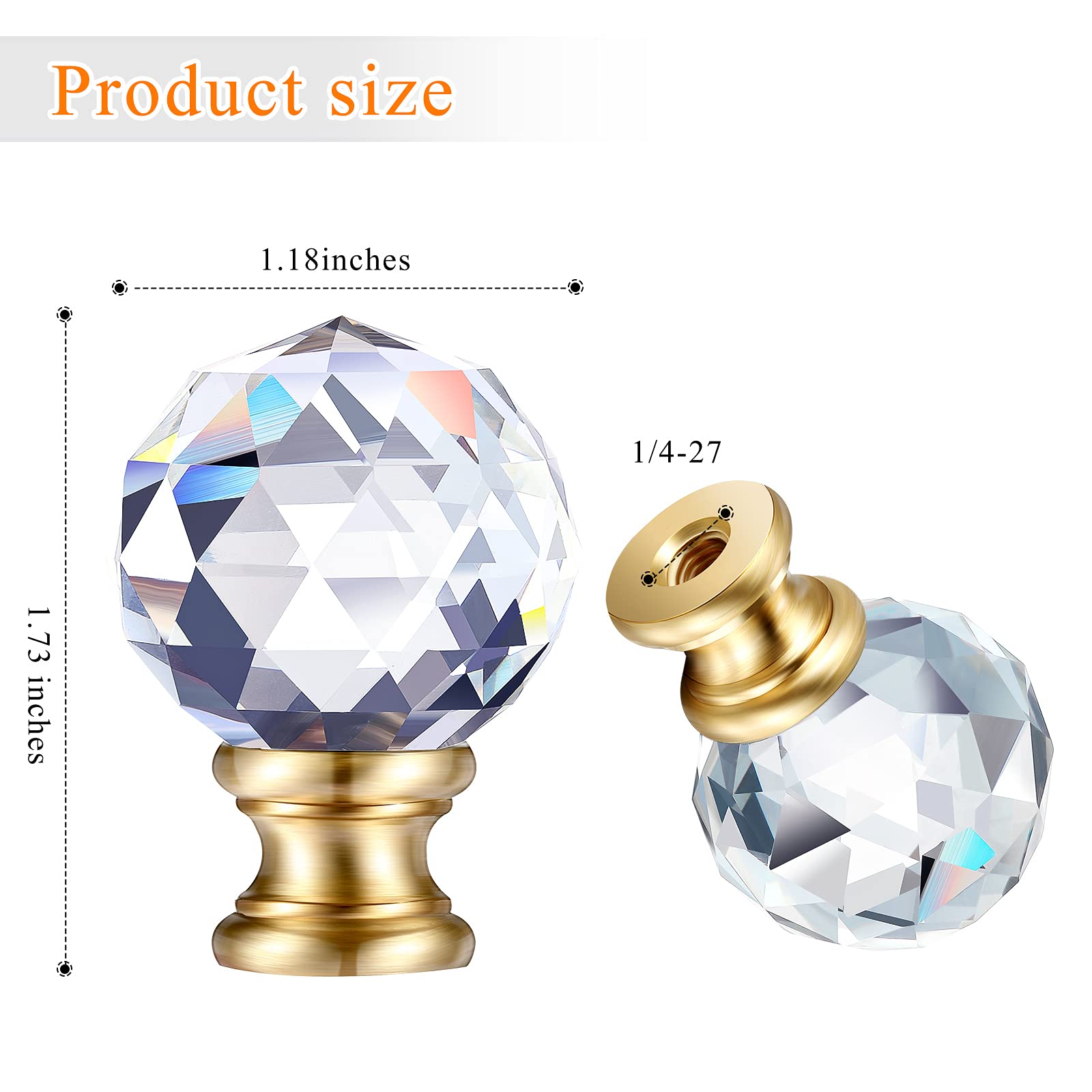 Foto 4 pulgar | Lámpara Finial Mudder Crystal Con Base De Cromo Pulido, 4,4 Cm, 2 P - Venta Internacional.