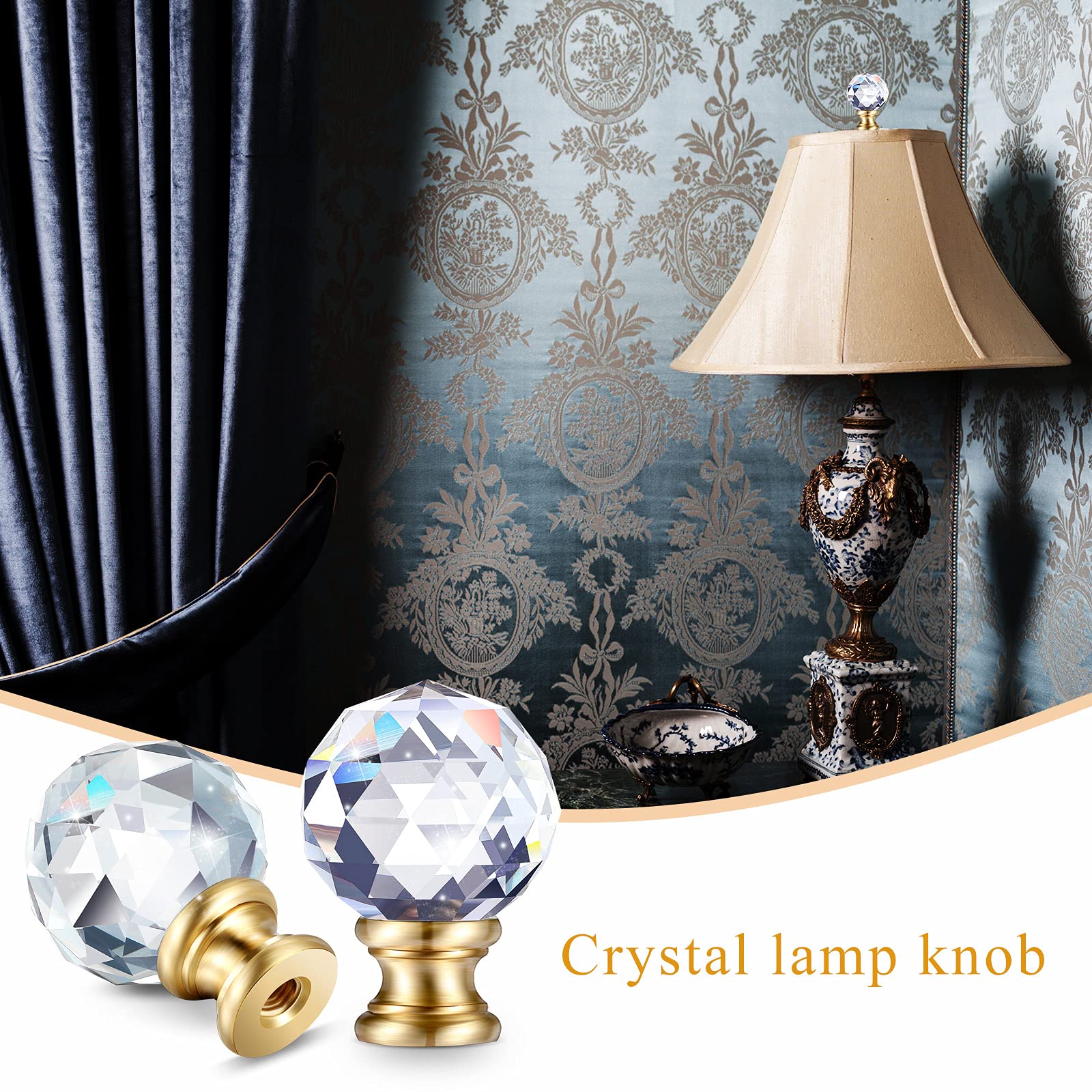 Foto 4 | Lámpara Finial Mudder Crystal Con Base De Cromo Pulido, 4,4 Cm, 2 P - Venta Internacional.