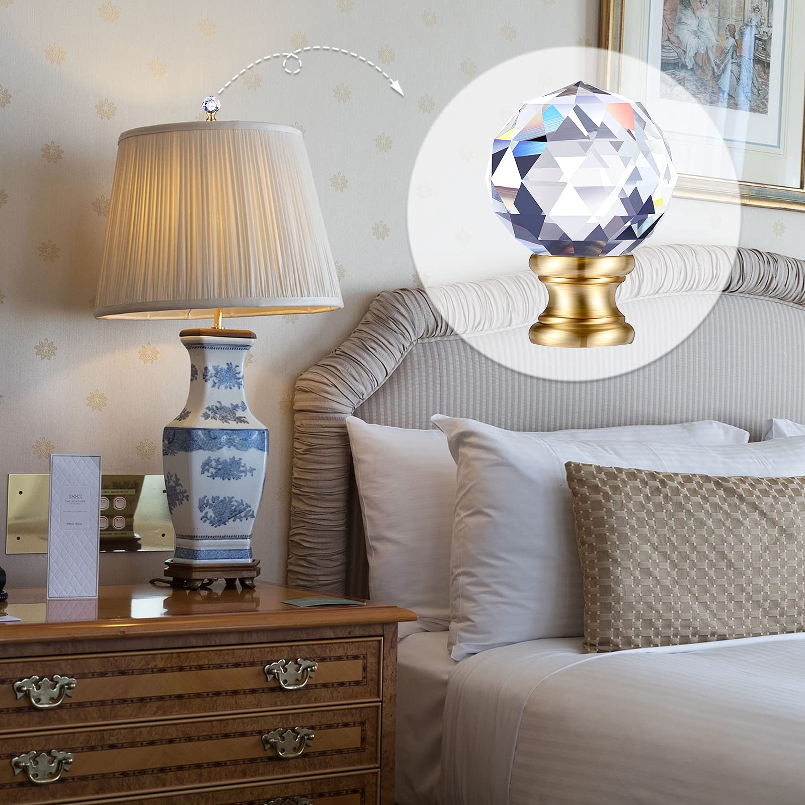 Foto 5 | Lámpara Finial Mudder Crystal Con Base De Cromo Pulido, 4,4 Cm, 2 P - Venta Internacional.