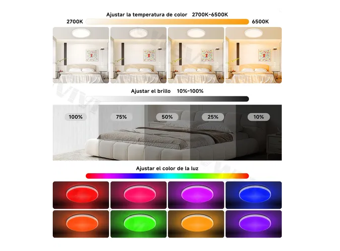Foto 3 | Lámpara De Techo Xtellar Con Luz Rgb Y Control Wifi, Ideal Para Embellecer Su Sala Con Alexa