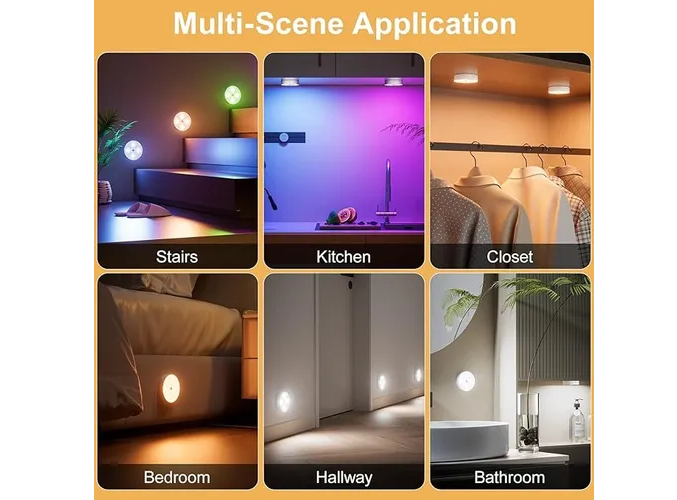 Foto 3 pulgar | Xtellar Lámpara De Luces Led Rgb Recargables Con Sensor De Movimiento - Set De 3