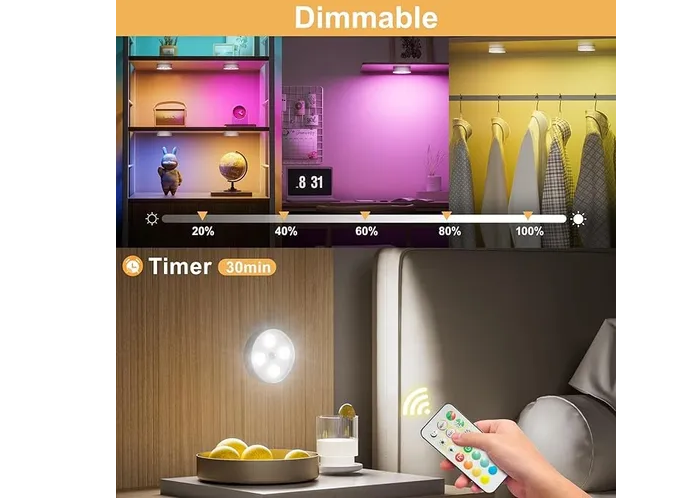 Foto 5 pulgar | Xtellar Lámpara De Luces Led Rgb Recargables Con Sensor De Movimiento - Set De 3