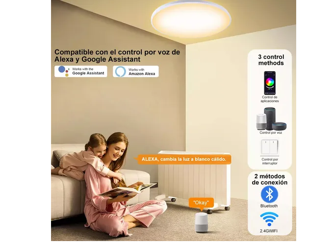 Foto 3 | Luces Decorativas Xtellar Inteligentes Para El Hogar, Lámpara De Techo Rgb Con Alexa, Transforma Tu Espacio