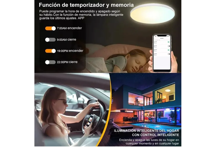 Foto 4 | Luces Decorativas Xtellar Inteligentes Para El Hogar, Lámpara De Techo Rgb Con Alexa, Transforma Tu Espacio