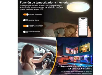 Foto 4 | Luces Decorativas Xtellar Inteligentes Para El Hogar, Lámpara De Techo Rgb Con Alexa, Transforma Tu Espacio