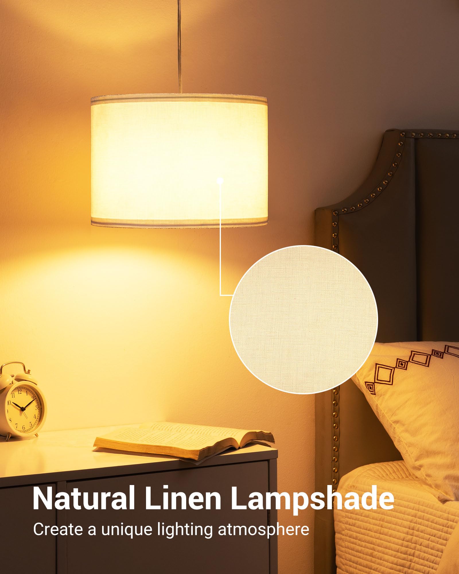 Foto 6 | Lámpara Colgante Dewenwils Con Cable Enchufable De 15 Pies, Color Blanco - Venta Internacional.