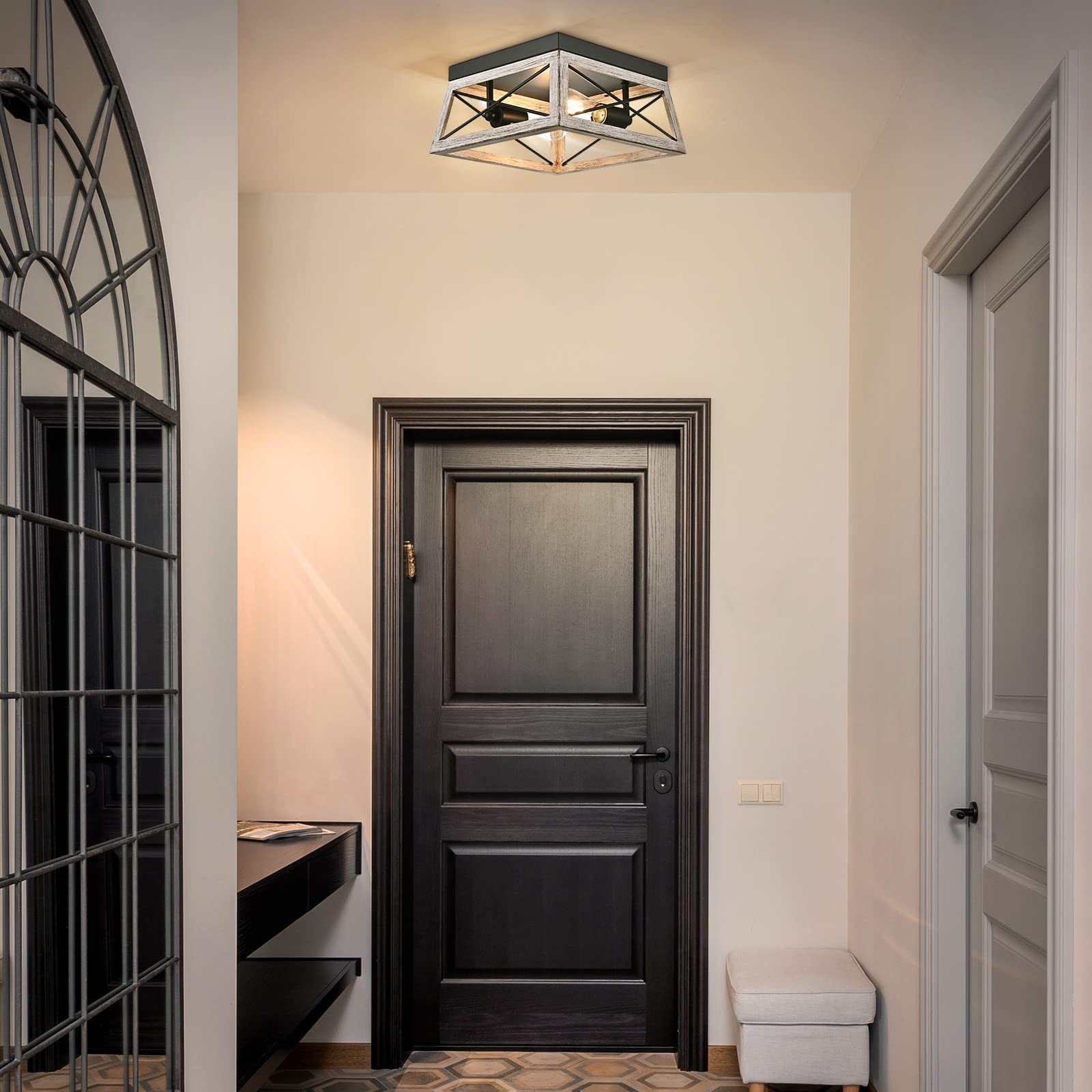 Foto 2 | Lámpara De Techo Dewenwils Farmhouse Con Montaje Empotrado, 2 Luces - Venta Internacional.