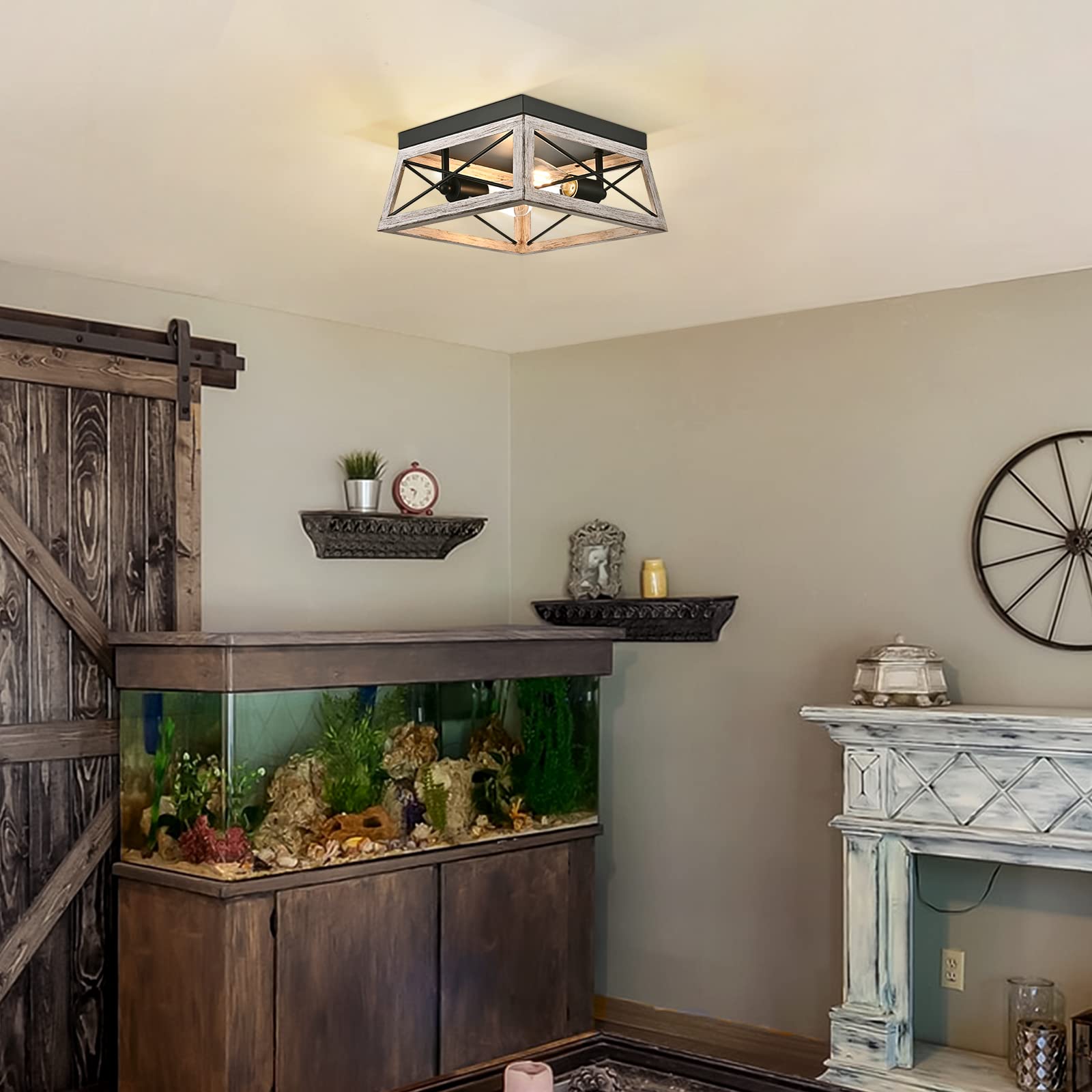 Foto 3 | Lámpara De Techo Dewenwils Farmhouse Con Montaje Empotrado, 2 Luces - Venta Internacional.