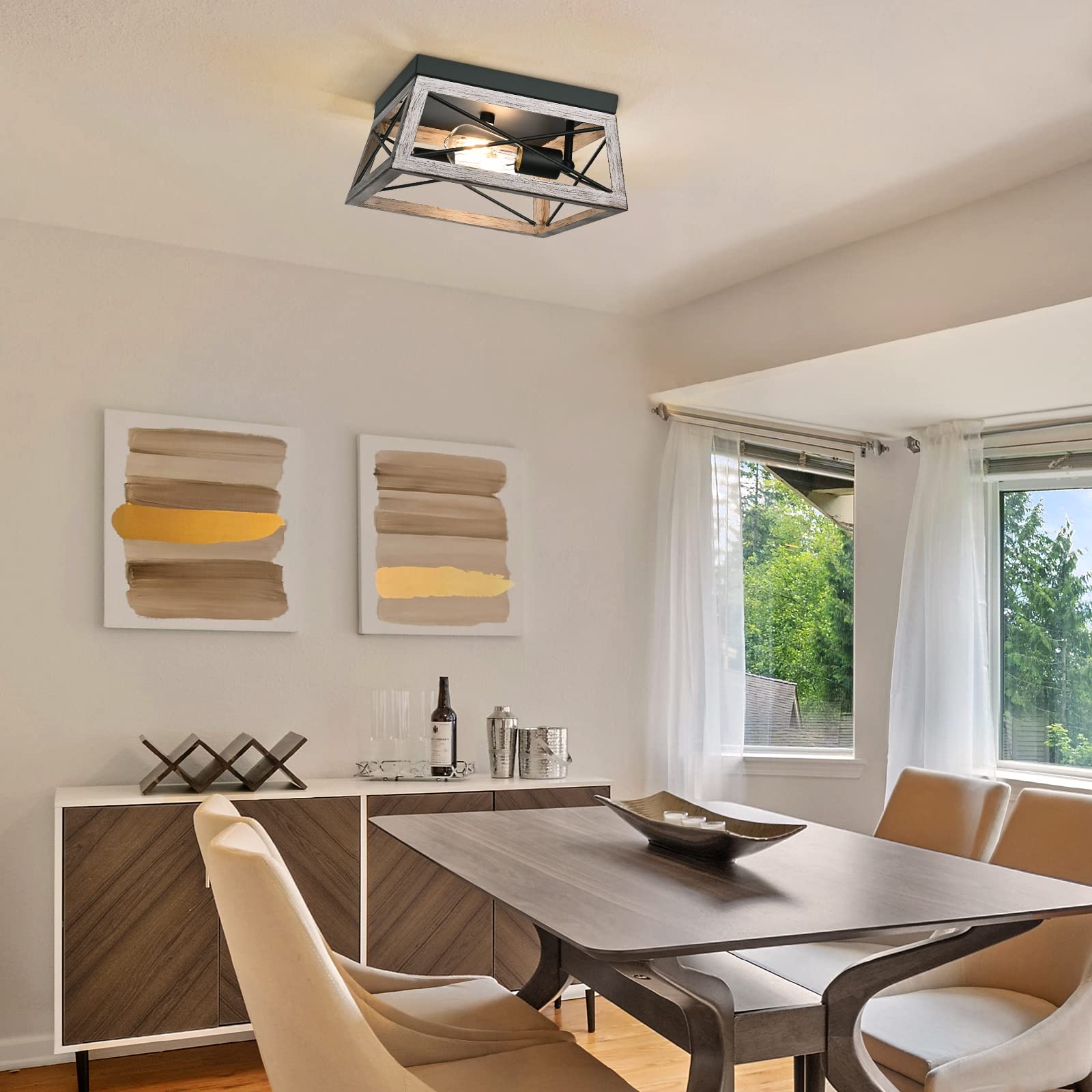 Foto 5 | Lámpara De Techo Dewenwils Farmhouse Con Montaje Empotrado, 2 Luces - Venta Internacional.