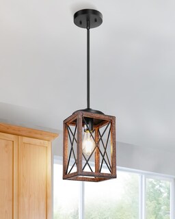 Foto 1 | Lámpara Colgante Dewenwils Farmhouse Con Acabado De Madera, 120 Cm - Venta Internacional.
