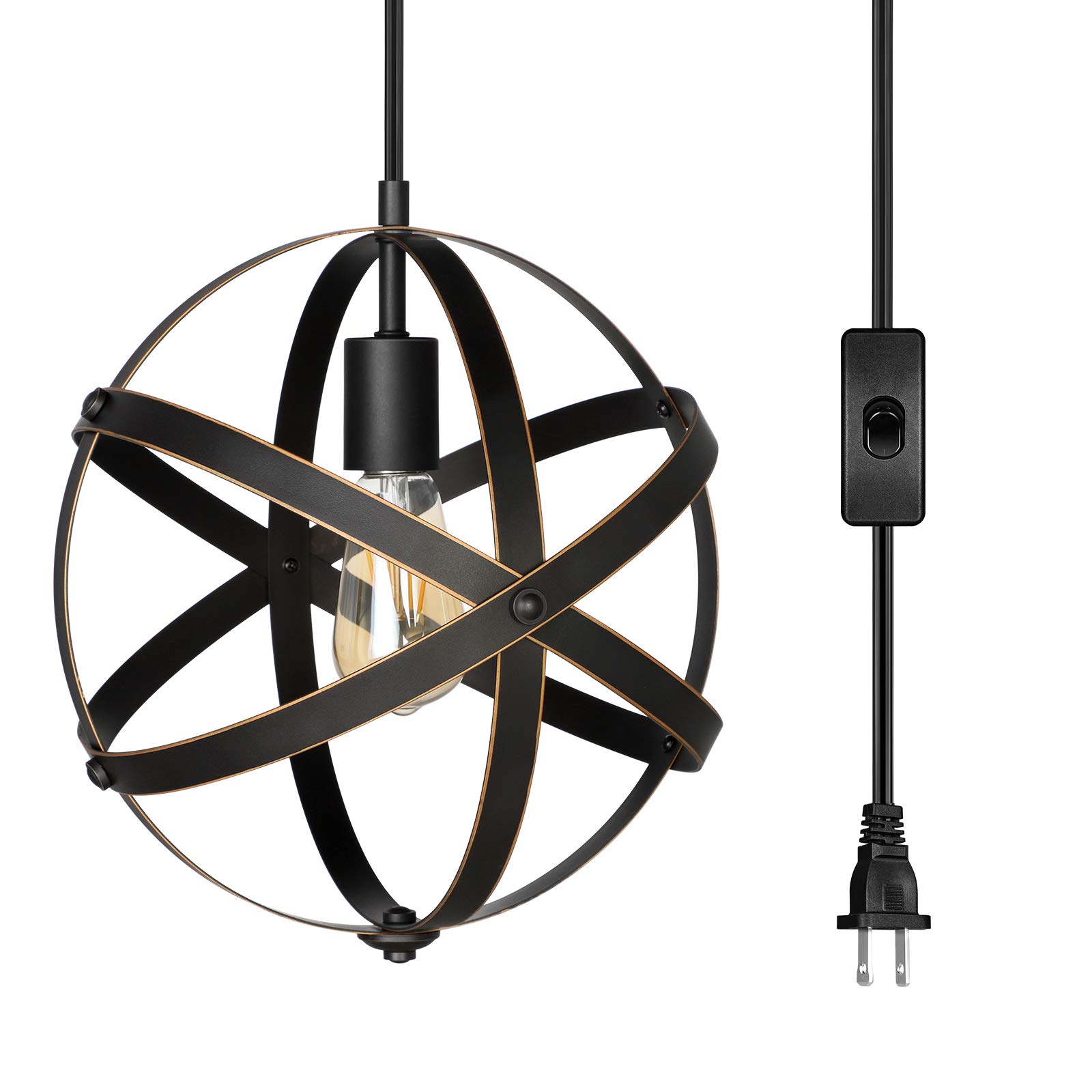 Lámpara Colgante Enchufable Dewenwils Industrial 60w - Venta Internacional.