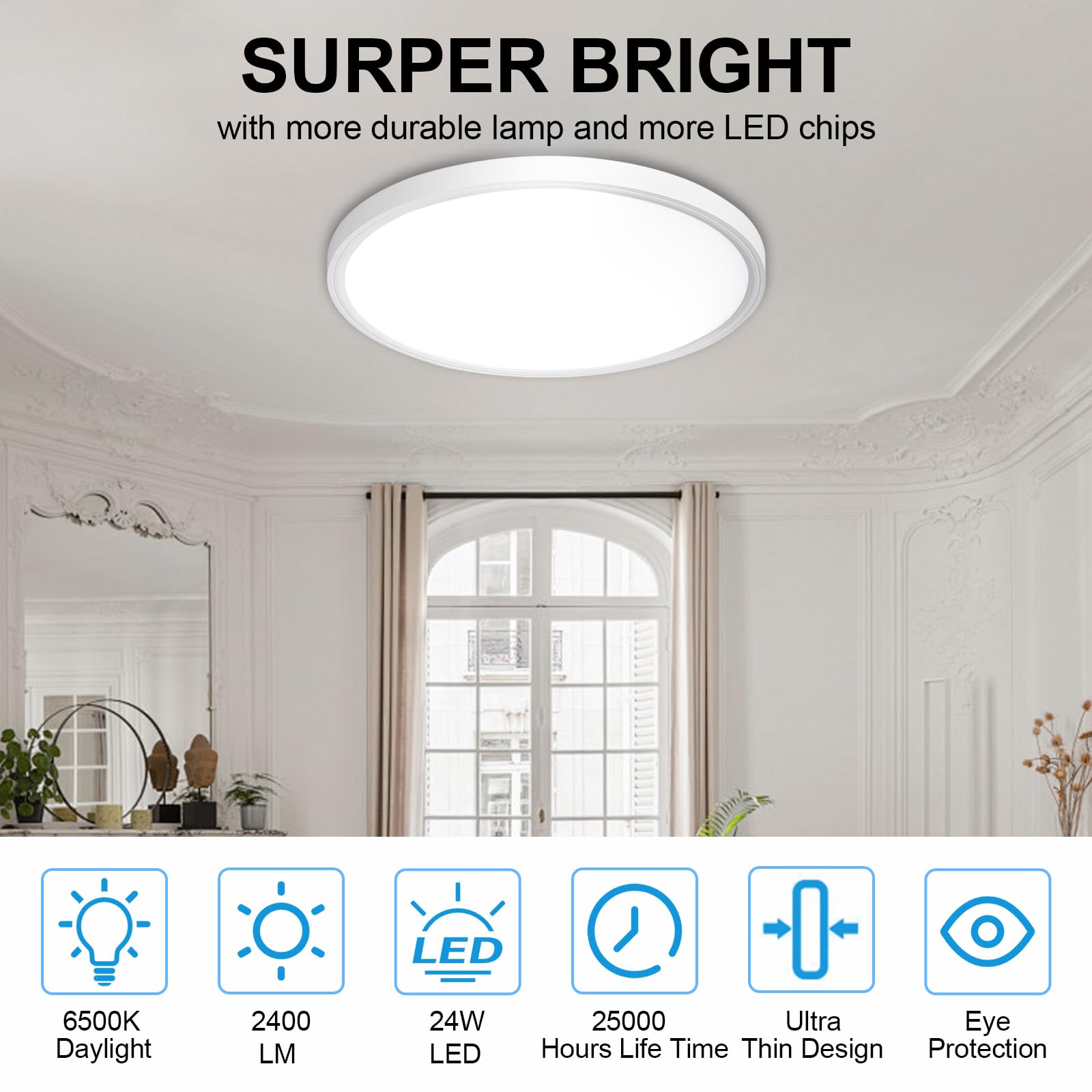 Foto 5 | Lámpara De Techo Dinglilighting, 6 Unidades, Led, Montaje Empotrado, 30 Cm, 24 W - Venta Internacional.