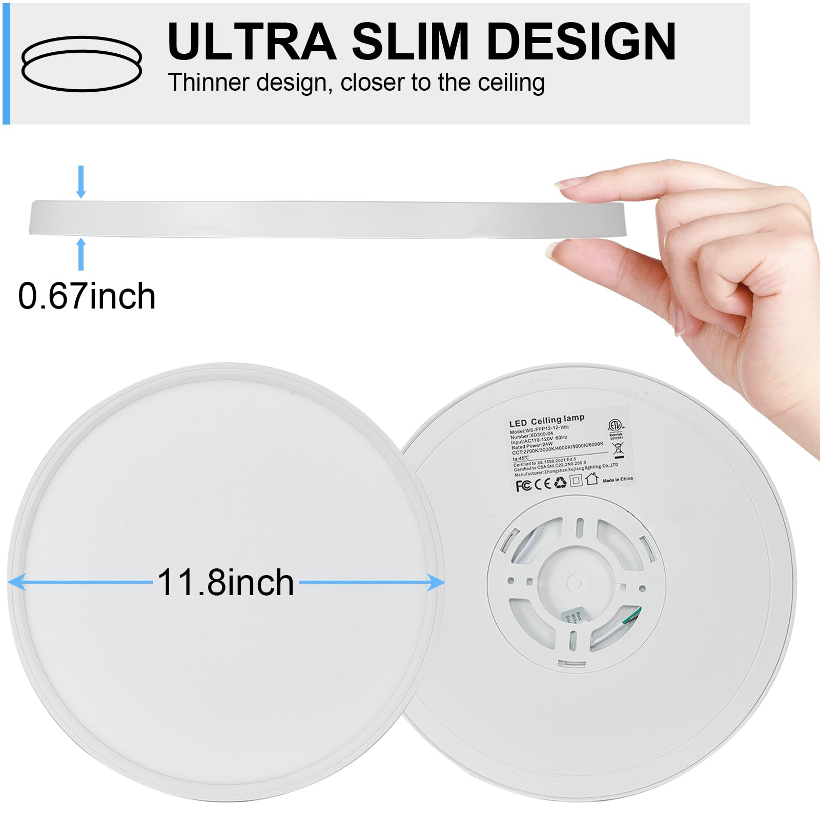Foto 7 pulgar | Lámpara De Techo Dinglilighting, 6 Unidades, Led, Montaje Empotrado, 30 Cm, 24 W - Venta Internacional.