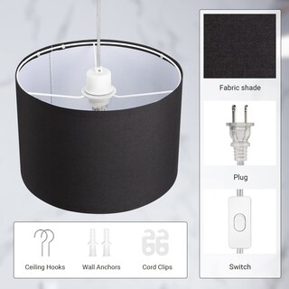 Foto 5 | Lámpara Colgante Enchufable Dewenwils, Cable Colgante De 4 M Con Interruptor - Venta Internacional.