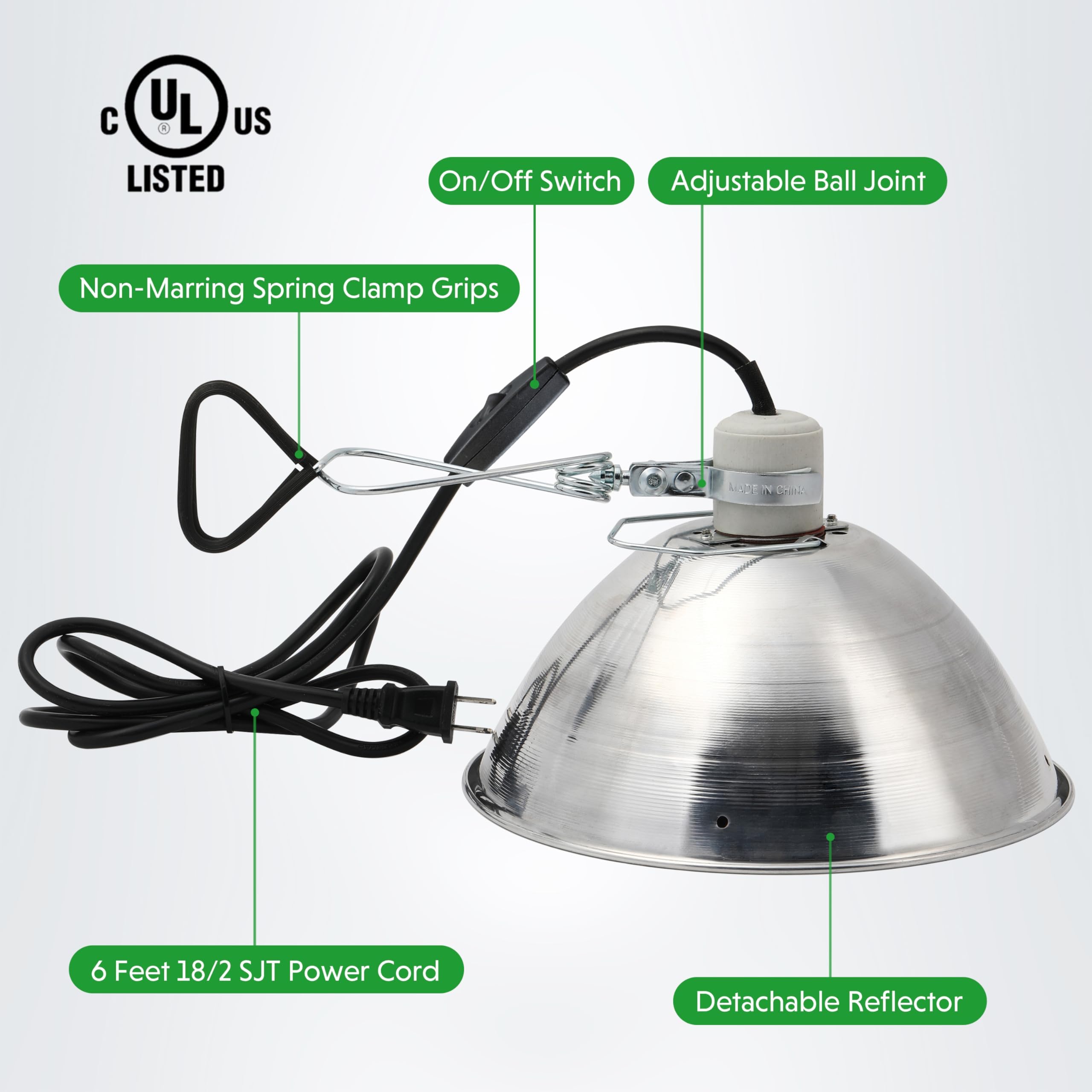 Foto 4 | Lámpara Clamp Simple Deluxe Ajustable Con Reflector De Aluminio De 10,5 Cm - Venta Internacional.