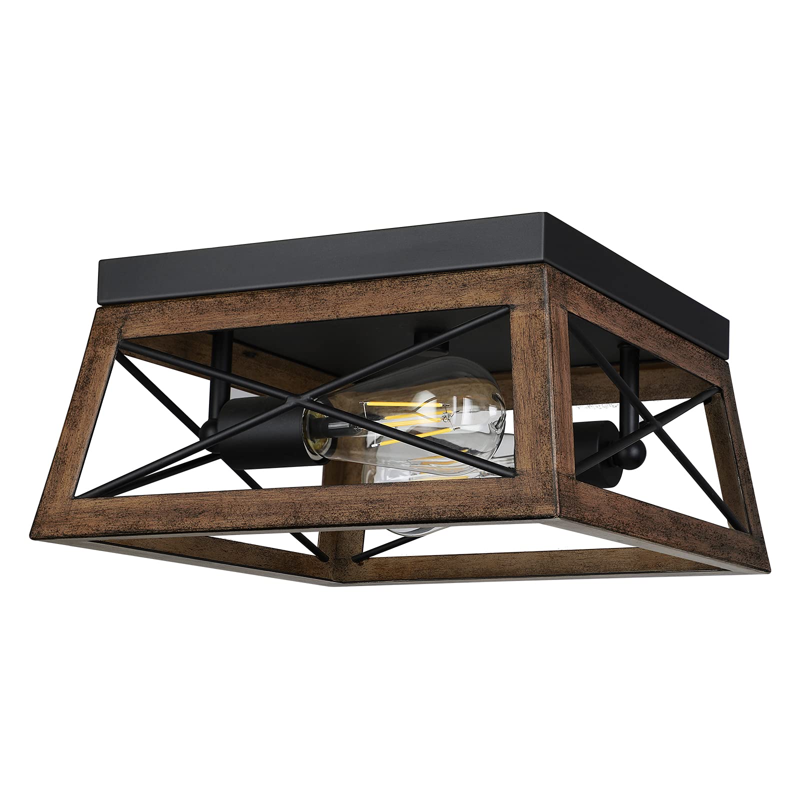 Foto 1 | Lámpara De Techo Dewenwils Farmhouse De Metal Con Montaje Empotrado, 2 Luces - Venta Internacional.