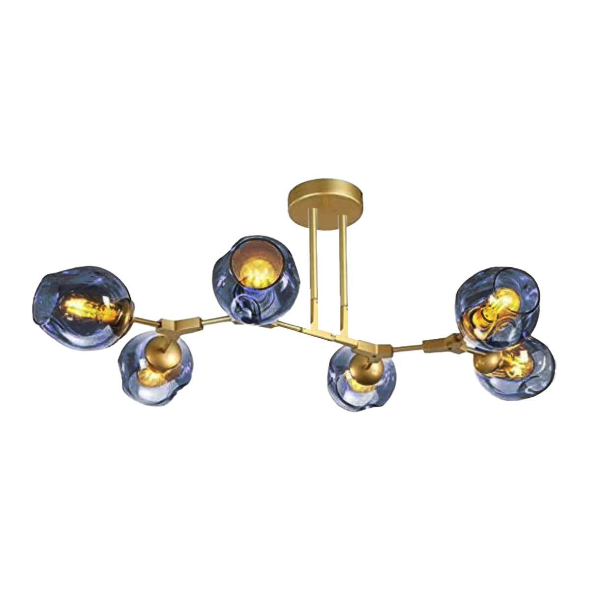 Foto 4 pulgar | Lámpara De Techo Dorada 6 Luces