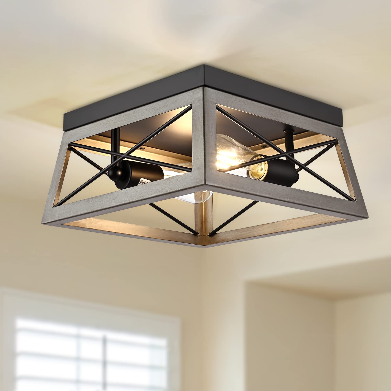 Foto 1 | Lámpara De Techo Dewenwils Industrial Con Montaje Empotrado, 2 Luces - Venta Internacional.